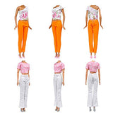 E-TING 5 Sets Doll Clothes Casual Wear Outfit 5 Tops 5 Trousers Pants for 11.5 inches Girl Doll