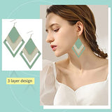 SHUANGART 242 Pcs Geometric Faux Leather Earrings Making Kit for Beginner, 60 Pcs Pre Cut Layered Leather Earrings with Earring Accessories for Women Girls DIY Jewelry Making