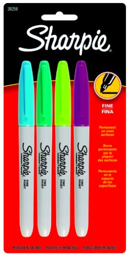 Sharpie Permanent Marker Fine Tip Assorted 4 Pack