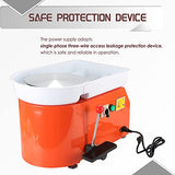 MAOPINER 350w Electric Pottery Wheel Machine 25cm Removable ABS Basin,Pottery Ceramic Clay Work Forming Machine with Adjustable Lever and Feet Lever Pedal (Orange)