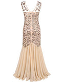 PrettyGuide Women 's 1920s Sequin Gatsby Flapper Formal Evening Prom Dress S Champagne