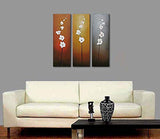 Wieco Art Extra Large Modern Contemporary Flowers Artwork 3 Panels Decorative 100% Hand Painted Gallery Wrapped Abstract Floral Oil Paintings on Canvas Wall Art Ready to Hang for Home Decor