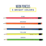 Cool Bulk Neon Pencils - #2 Pre-Sharpened Non-Toxic Wood Pencils for Kids and Adults with Latex Free Erasers - 48 Pack - Incredible Value