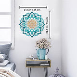 Mandala Wood Home Decor, Turquoise Gold Geometric Indian Wall Art, Boho Ethnic Housewarming Wall Hanging, Morrocan Handmade Spiritual Gift, Sacred Geometry