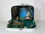 Fairy Room In The Suitcase. Miniature Dollhouse Forest Diorama 1:12 scale Handmade