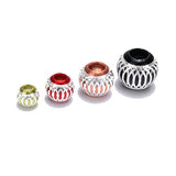 WD Jewelry Mixed Color Hollow Carved Aluminium Spacer Beads Big Hole Loose Beads DIY - (Diameter: