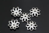 50pcs 925 Sterling Silver 8mm Flowery Round Bead Caps for Jewelry Making SS120