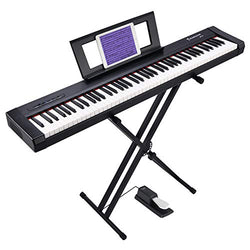 Starfavor 88 Key Digital Piano Beginner Electric Keyboard Full Size with Semi Weighted Keys Dual 30W Speakers SP-10 Bundle include Sustain Pedal, Power Supply, Stand, Piano Stickers