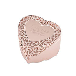 Things Remembered Personalized Rose Gold Heart Cut Out Jewelry Box with Engraving Included