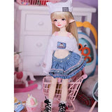 KDJSFSD BJD Doll 1/6 Pretty Girl 34cm Ball Jointed Dolls Action Full Set Figure SD Doll with Clothes Wig Shoes Hat