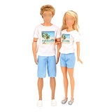 Miunana 10 pcs Couple Doll Clothes and Shoes Accessories for Girl and Boy Doll 3 Set Girl Clothes and 3 Set Ken Doll Clothes 2 Girl Doll Shoes and 2 Ken Boy Doll Shoes for 11.5 inch Dolls