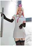 DAZCOS US Size Chainsaw Man Power Cosplay Costume Nurse Uniform Dress with Nurse Hat Socks and Gloves (Small)