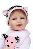 iCradle Lovely Cute Smiling 22 Inch 55cm Vinyl Soft Silicone Reborn Doll Realistic Looking Baby Girl Newborn Dolls Toddler Magnet Pacifier