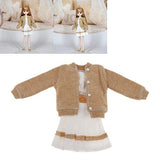 F Fityle 1/6 Scale Doll Clothes Outfits Suit Pleated Skirt 3pcs Set for 12 inch BJD Girl Figure Doll - Khaki