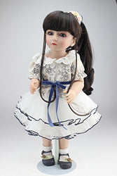 biggoodever BJD Ball Jointed Doll High Vinyl Girl Toy 18in. 45cm White Dress
