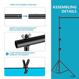 Neewer 8.5×10ft/2.6×3m Background Stand Support System with Black/White/Green Backdrop, 5500K 900W Continuous Lighting, Softbox, Umbrella, Clamp for Studio Photography Video Gaming