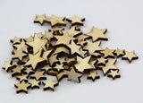 Raylinedo Mixed Size Pure Color Little Star Shaped Wooden Buttons Crafting Sewing DIY Approx 50 PCS