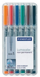 Staedtler Lumocolor Non-Permanent Overhead Projection Markers assorted colors superfine 0.4 mm