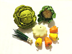 Cauliflower and cabbage. Dollhouse miniature 1:12