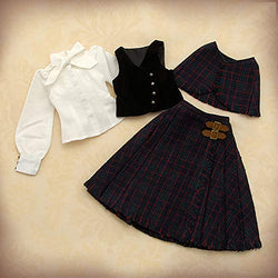 1/3 BJD Clothing British College Style Set Includes Cape, Vest, Blouse and Skirt