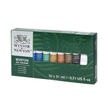 Winsor & Newton Winton Oil Colour Paint Basic Set, Ten 21ml Tubes & Refined Linseed Oil 75ml (3221748)