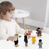 PUCKWAY Loving Happy Family Dolls Set - Dollhouse Dolls Wooden Figures People for Kids Girls Children Pretend Gift