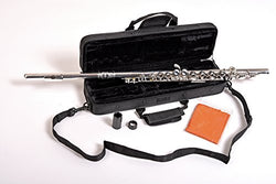 Herche Superior Flute FL-297 - Best for Students - Silver Plated Body with Durable Silver Plated Keys - Split E Mechanism, Plush Lined Flute Case with Shoulder Strap, Treated Pads and Cleaning Rod All