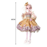 Realistic Reborn Dolls BJD 19 Jointed Girl Play House Can Dressup for Child Birthday Xmas Present 60Cm/23.6 Inch HMYH