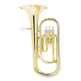 Mendini MBR-20 Lacquer Brass B Flat Baritone with Stainless Steel Pistons