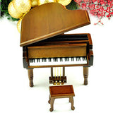 Play (What a Wonderful World) Wooden Piano Music Box with Sankyo Musical Movement (Brown)