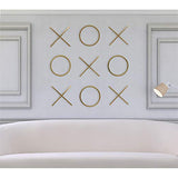 Meridian Furniture 431 XOXO Collection Modern | Contemporary Stainless Steel Wall Decor, 14.125" W x .75" D x 14.125" H / 13" W x .75" D x 13" H, Gold