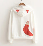 Cosplay Anime Bunny Emo Girls Sweater Hoodie Ears Costume Panda Cat Emo Bear Jacket T Shirt Top Shirt (Fox)
