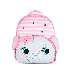 Toddler Backpack, Waterproof Preschool Backpack, 3D Cute Cartoon Neoprene Animal Schoolbag for Kids, Lunch Box Carry Bag for 1-6 Years Boys Girls,Grey Elephant