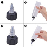 BENECREAT 12Pack 4 Ounce Plastic Squeeze Dispensing Bottles with Black Twist Cap, Open/Close Nozzle - Good for Crafts, Art, Glue, Multi Purpose