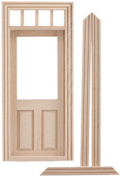 Classics Dollhouse Miniature Two Panel Transom Door w/Window