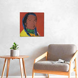 Andy Warhol Pop Art The American Indian (Russell Means) Canvas Wall Art Poster Modern Home Decor Stretched Prints For Bathroom Living Room Bedroom Ready To Hang 12x12in