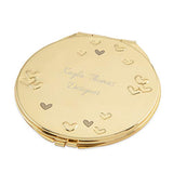 Things Remembered Personalized Gold Tone Confetti Heart Mirror Compact with Engraving Included