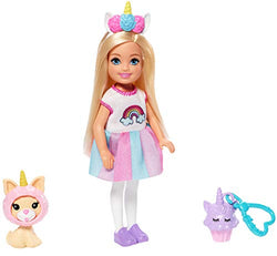 Barbie Club Chelsea Dress-Up Doll in Unicorn Costume with Accessories, 6-Inch Blonde, for 3 to 7 Year Olds