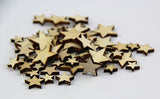 RayLineDo Pack of Mixed Size Natural Wood Color Little Star Shaped Wooden Crafting Sewing