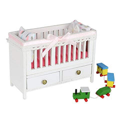 Cool Beans Boutique 1:18 Scale Dollhouse Furniture Do-It-Yourself Kit (Assembly with Glue Required) (Baby Crib)