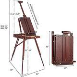 MEEDEN French Easel,Beech Wood Sketch Easel Box with Foldable Legs,Drawer Storage and Palette Tray,Portable Artist Easel for Outdoor Painting,Tripod Easel Stand for Sketching,Displaying