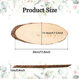 Whaline 6Pcs Natural Unfinished Wood Slices 11.8 Inch Oval Shaped Wooden Slice with Hemp Rope DIY Rustic Craft Wood Slices for Wedding Ornaments Sign Decorations Table Centerpiece Art Crafts Project