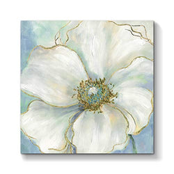 Abstract Flower Canvas Wall Art: Floral Artwork Hand Painted Painting on Canvas for Living Room Bedroom (24'' x 24'' x 1 Panel)