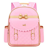 Children Princess Waterproof PU Backpack for Girls Elementary School Girl Bookbags