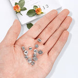 400pcs Silver Spacer Beads -Tibetan Antique Silver Color Metal Beads 240g 16 Styles Small Loose Spacer Beads for Jewelry Making DIY Charm Bracelets