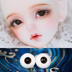 JSBVM Mini Glass BJD Eyes Dolls 3D Fashion Eyeballs Doll Accessories 14mm 16mm Cartoon Colorful Simulation Eyes for Dolls 2 PCS