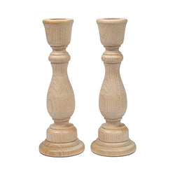 Unfinished Candlesticks 6-3/4 Inch, Unfinished Wooden Candlestick Holder - Bag of 2