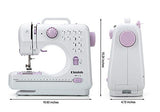 Elmish Sewing Machine (12 Stitches, 2 Speeds, Foot Pedal, LED Sewing Light) - Electric Overlock Sewing Machines - Small Household Sewing Handheld Tool EM-007-M