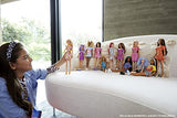 Barbie Fashionistas Doll, with Blonde Hair & Fruit Print Dress, Ruffled Sleeves, Orange Platform Heels, Pink Eyeglasses, Toy for Kids 3 to 8 Years Old