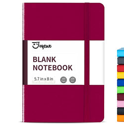 JOYEUX Blank Journal Notebook, A5, 160 Pages 100 Gsm Thick Sketch Books Hardcover Journal for Writing, 5.7 inches x 8 inches Notebooks for Work (Burgundy)